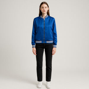 Lovers + Friends Bomber Jacket Blue Medium
